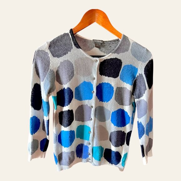 Ann Taylor Angora Lambswool Polka Dot Cropped Cardigan Sweater Womens M – FLAW - Picture 3 of 10